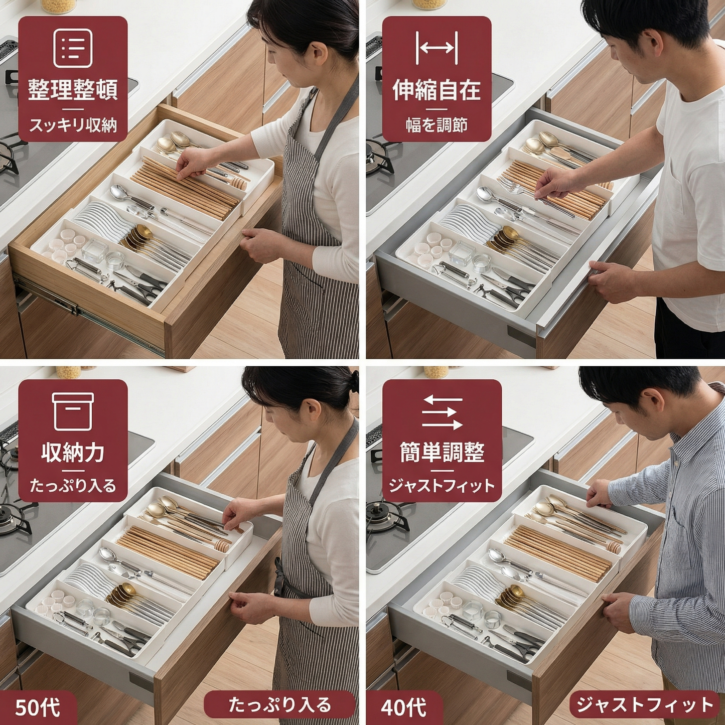 引き出し収納オーガナイザー