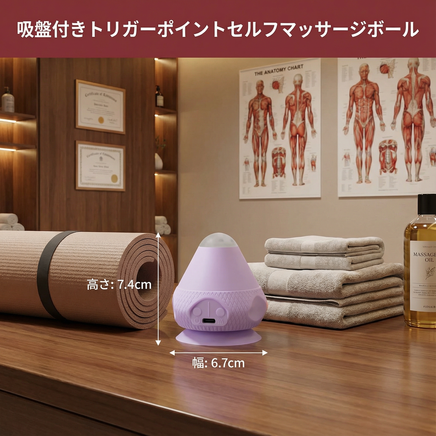 吸盤付きトリガーポイントセルフマッサージボール