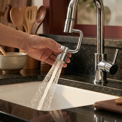 360°回転式 蛇口延長ノズル スプレー付き – キッチン＆バスルーム用