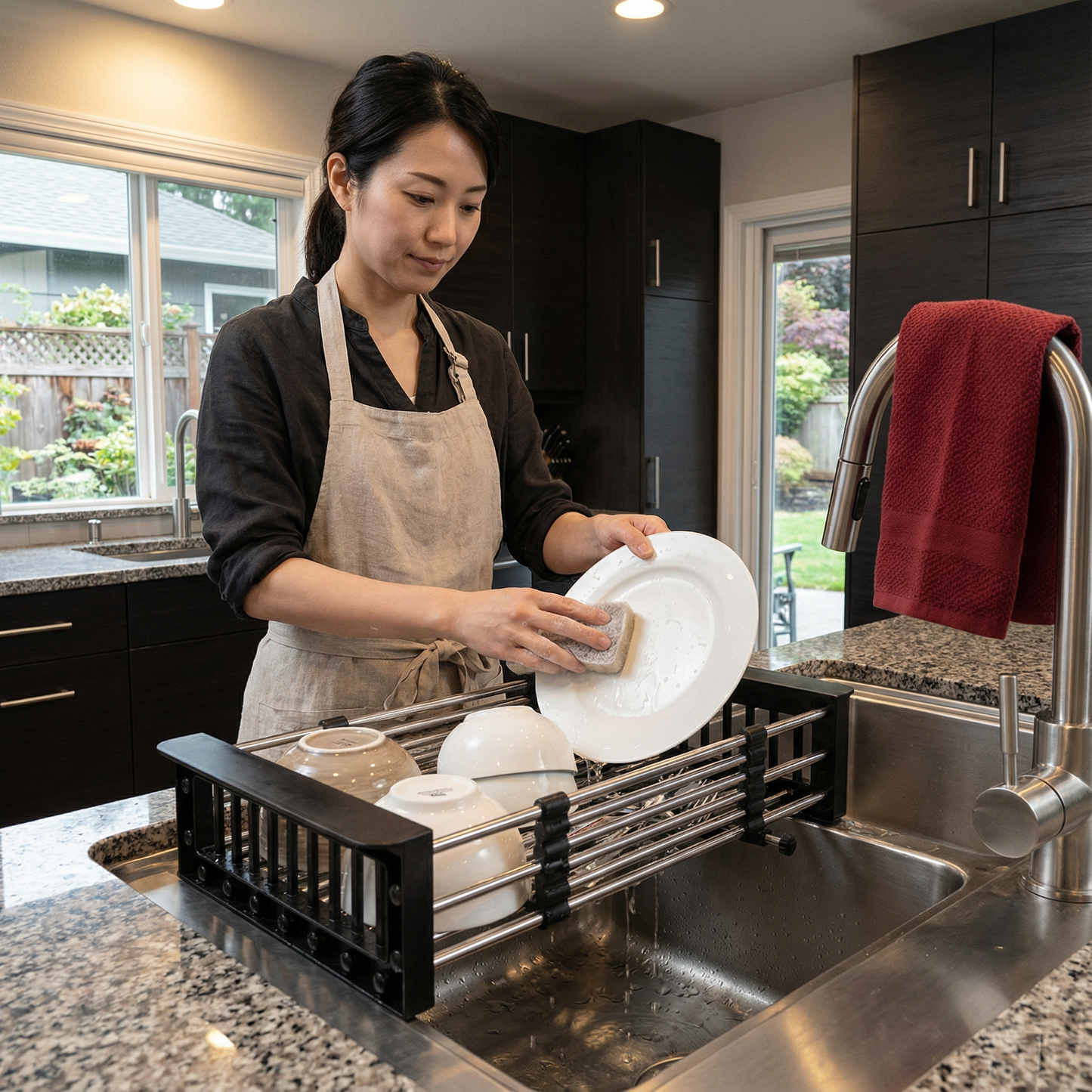 調整可能なシンク用水切りラック