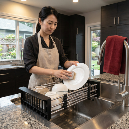 調整可能なシンク用水切りラック