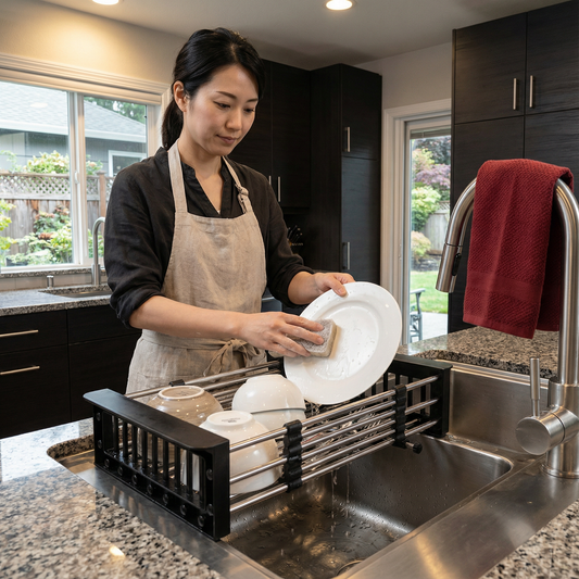 調整可能なシンク用水切りラック