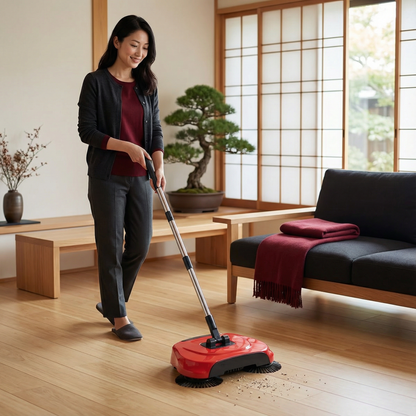 電源不要の2in1掃除機とほうき