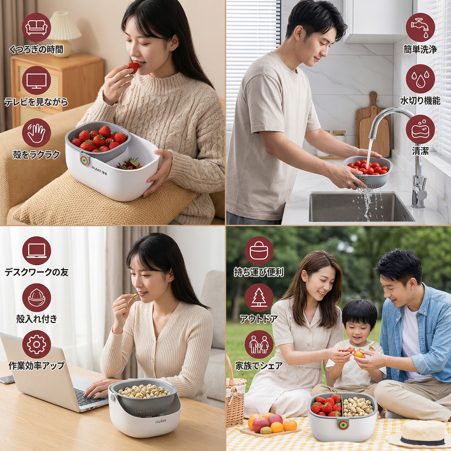 実用的な2段スナックボウル