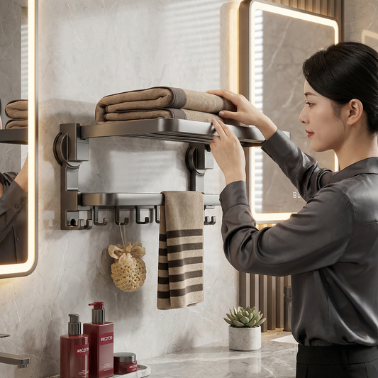 折りたたみ式吸盤タオルホルダー
