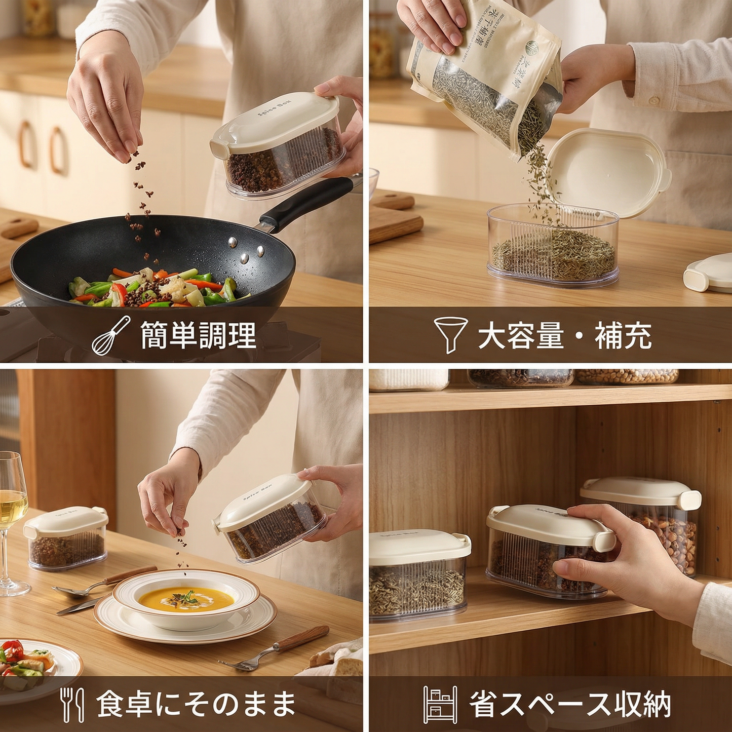 実用的なスパイスボックス