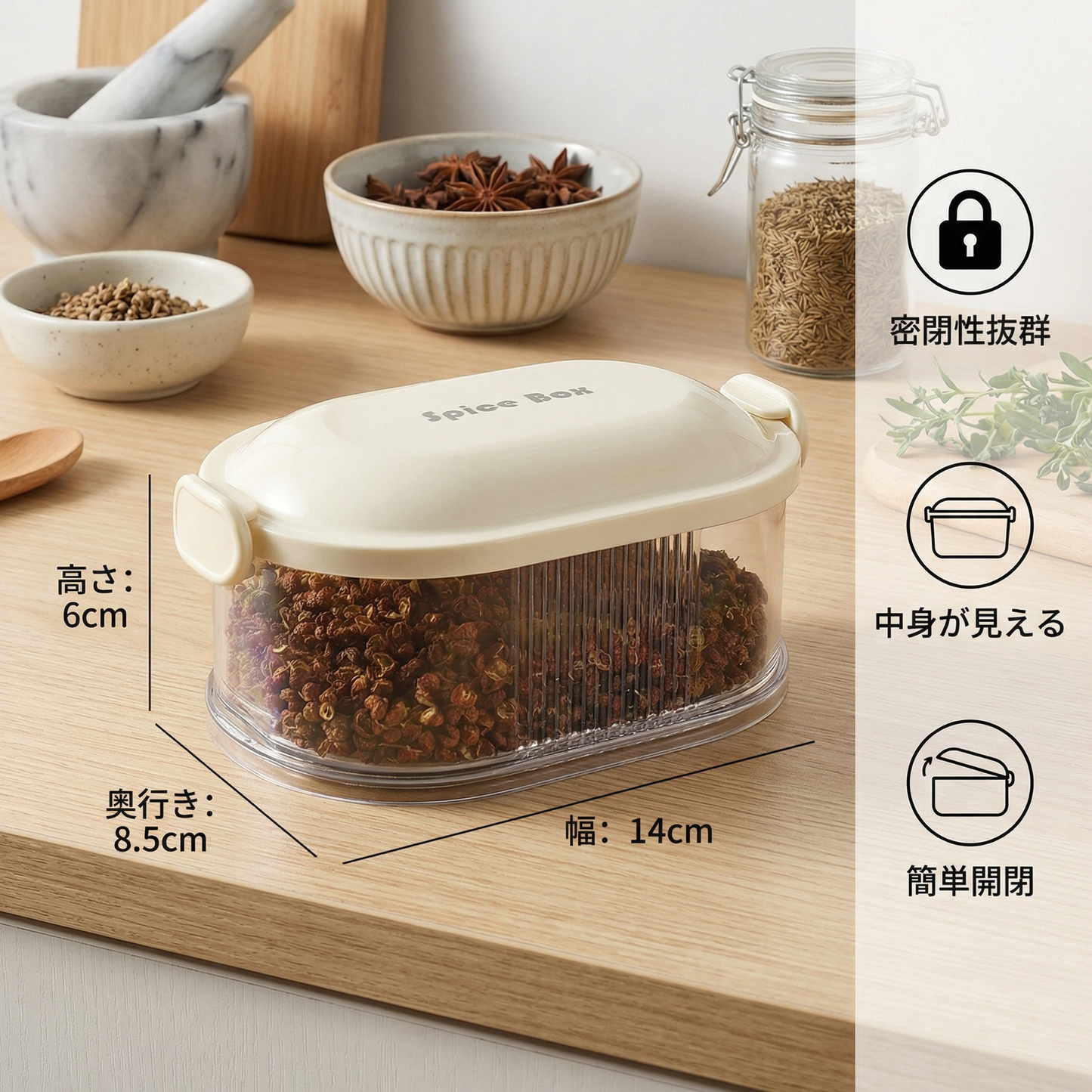 実用的なスパイスボックス