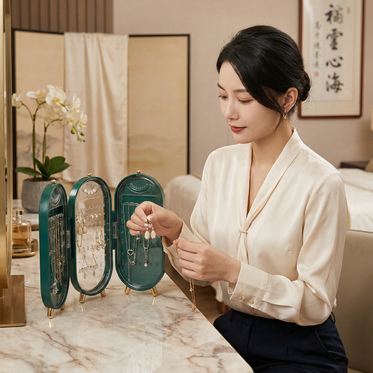 エレガントなジュエリーボックス ミラー付き