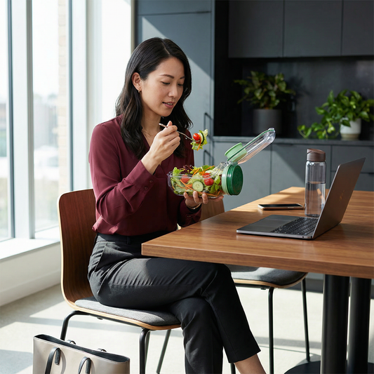 サイドフラップ付きのランチボックス To-Go – 漏れ防止 & 持ち運び可能