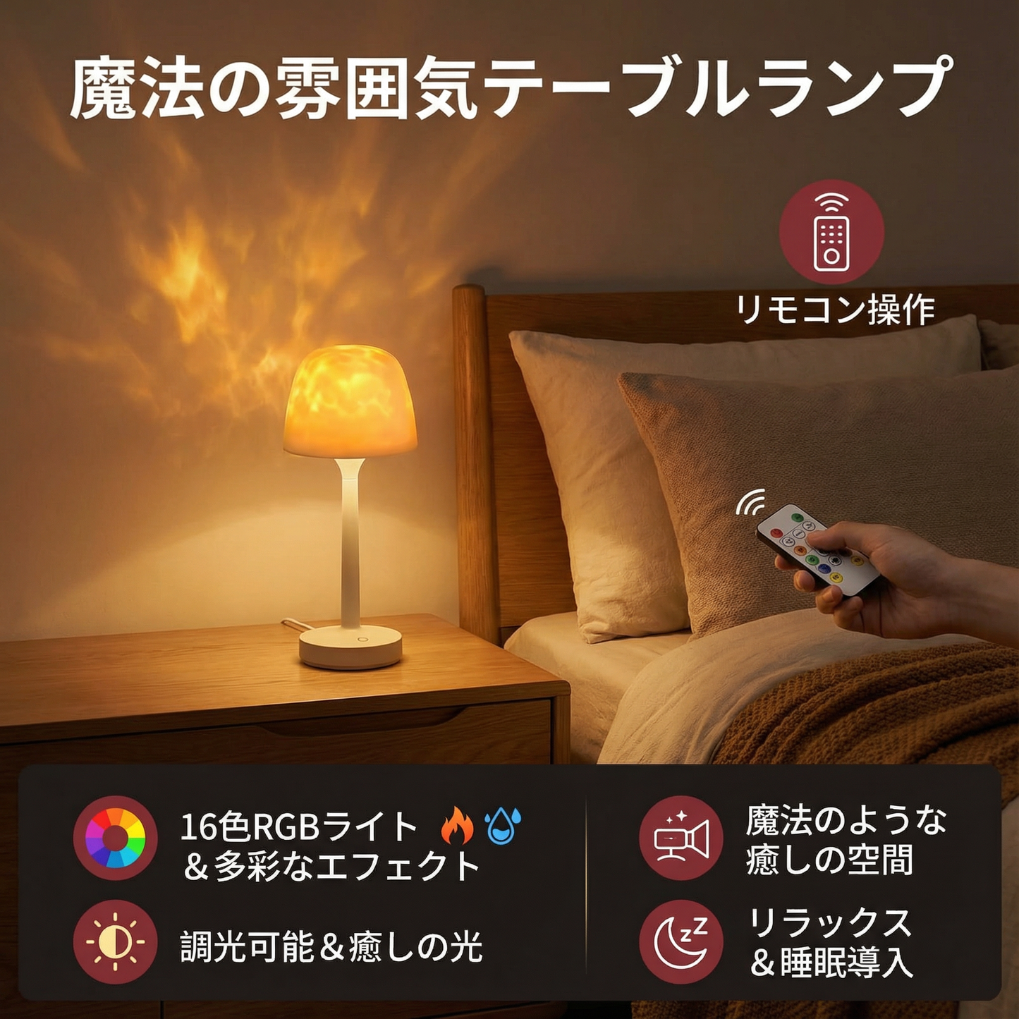 魔法の雰囲気テーブルランプ