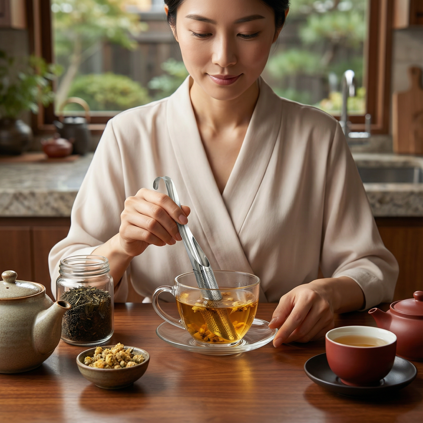 便利で使いやすいティースプーン用こし器