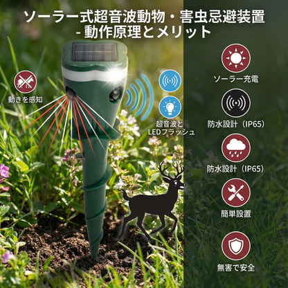 ソーラー式超音波動物・害虫忌避装置