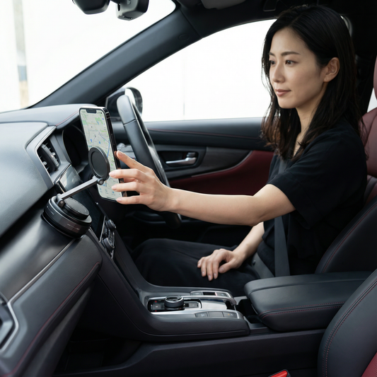 磁気吸盤式 - 伸縮可能な360°スマホホルダー（真空吸着式）