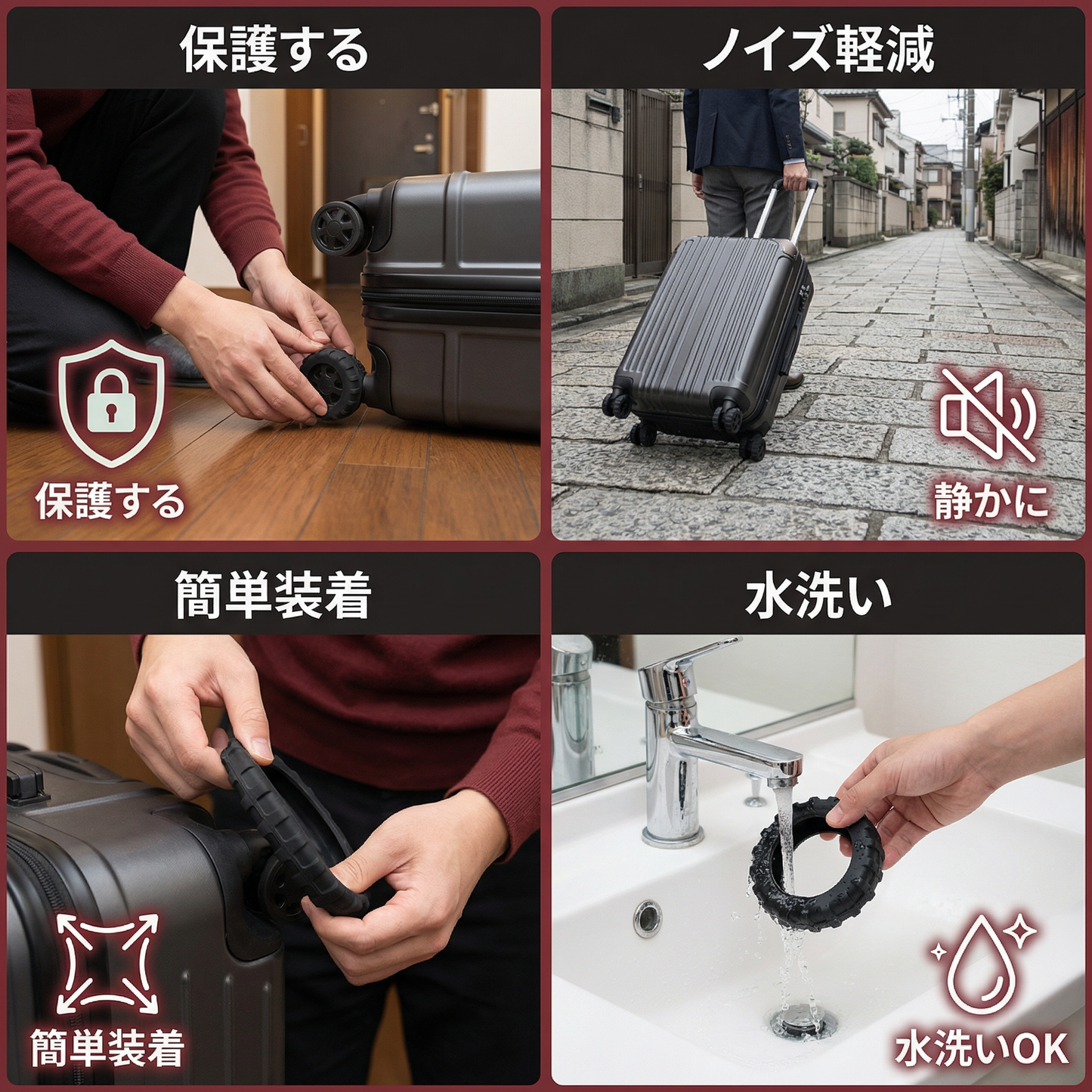 スーツケース用ローラーガード