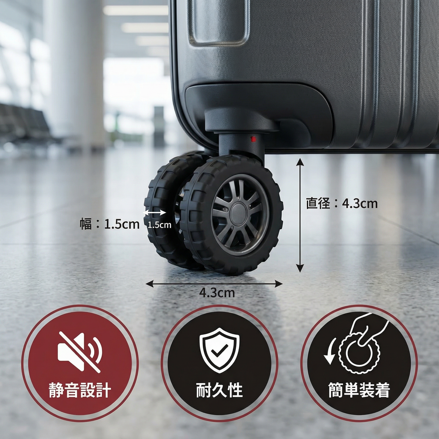 スーツケース用ローラーガード