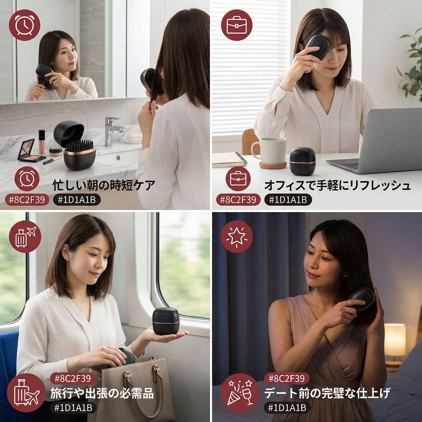 グラット＆ゴー スタイラー – 携帯用コードレスヘアアイロン