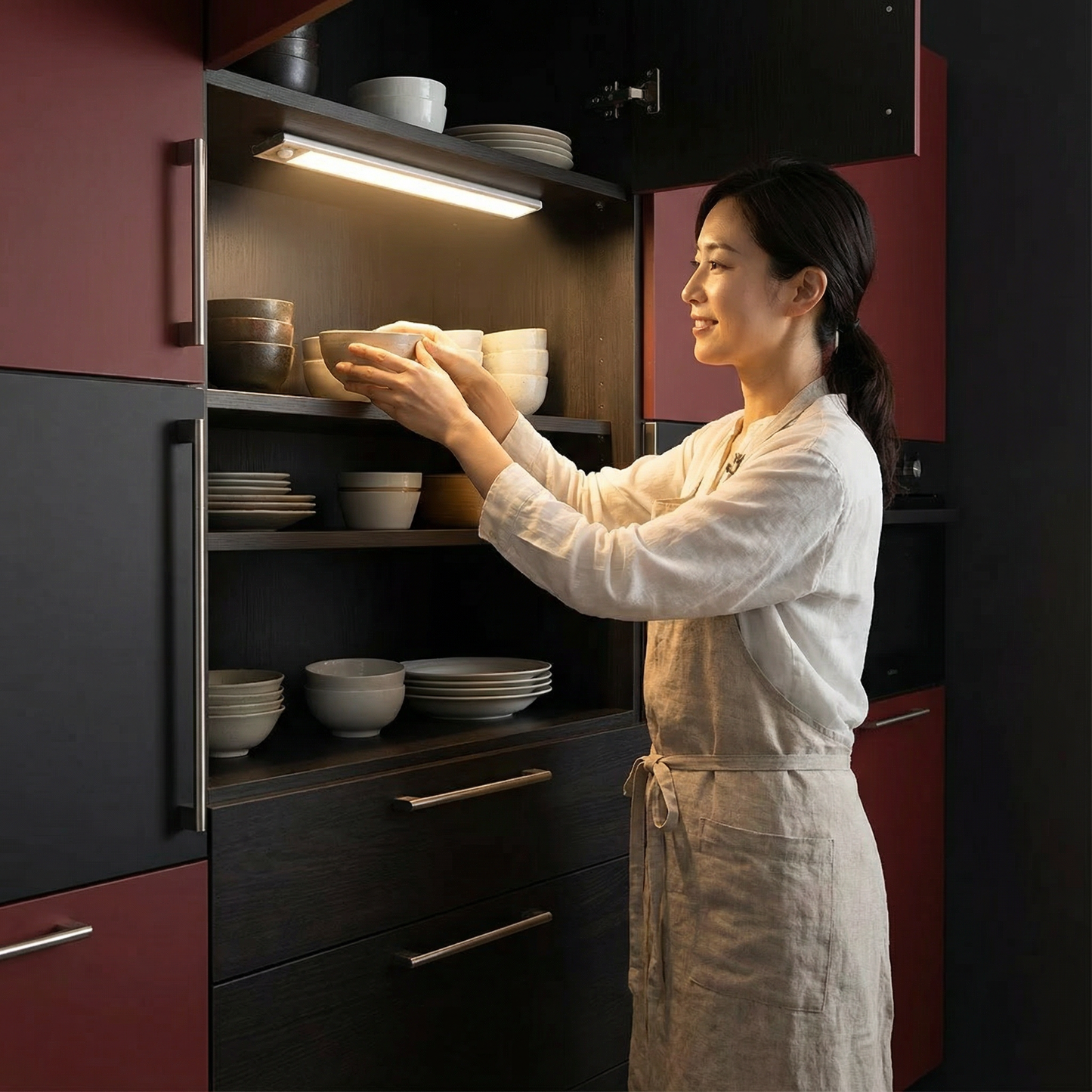 ワイヤレスLEDアンダーキャビネットライト モーションセンサー付き – 磁石式 & 調光可能