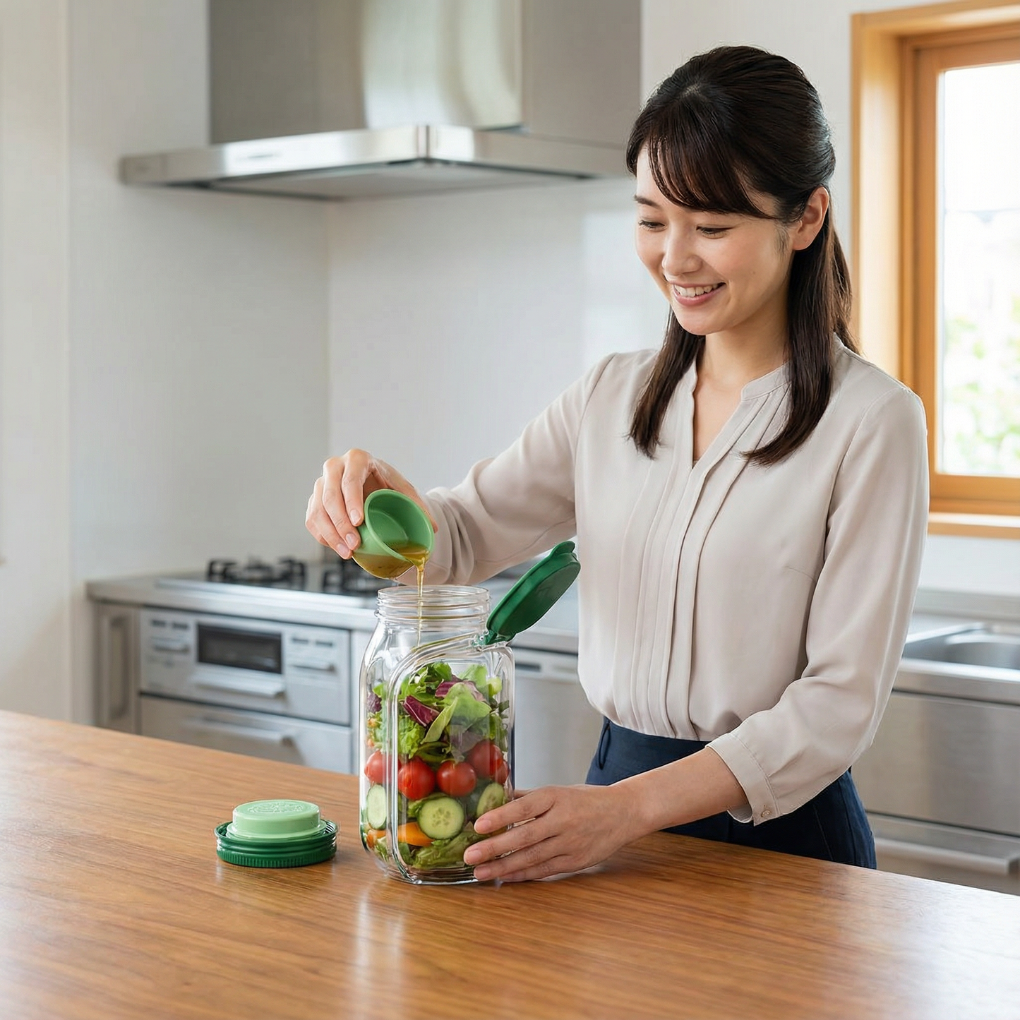 サイドフラップ付きのランチボックス To-Go – 漏れ防止 & 持ち運び可能