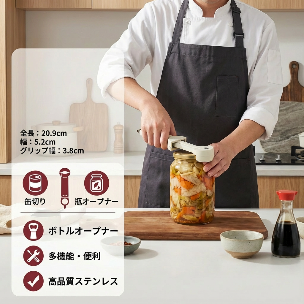 多機能ステンレススチールオールオープナー